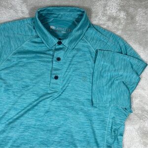Ariat Tek Shirt Mens Medium Short Sleeve Performance Polo Teal Heat Series